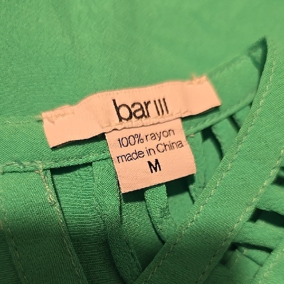 Bar III Green Asymmetrical Cut-Out Tank Top M - Picture 2 of 5